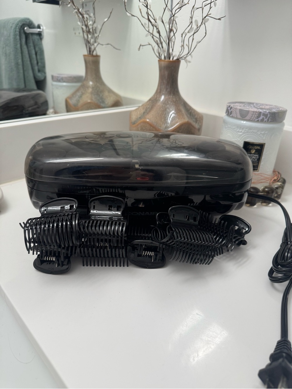 Black Hair Hot Rollers Set with Clips - Conair